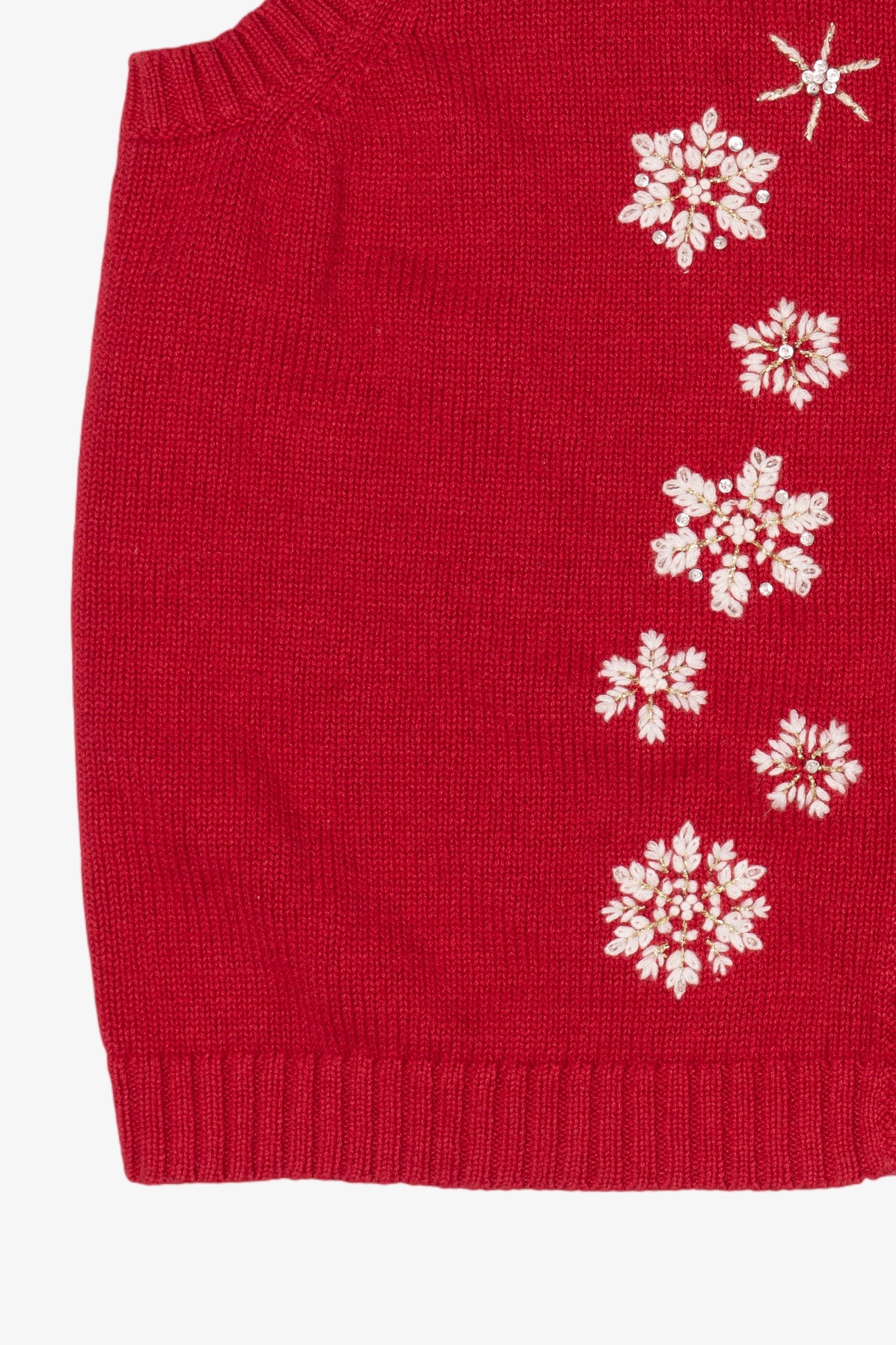 Vintage Red Breckenridge Snowflakes Ugly Christmas Vest (1990s)