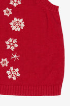 Vintage Red Breckenridge Snowflakes Ugly Christmas Vest (1990s)
