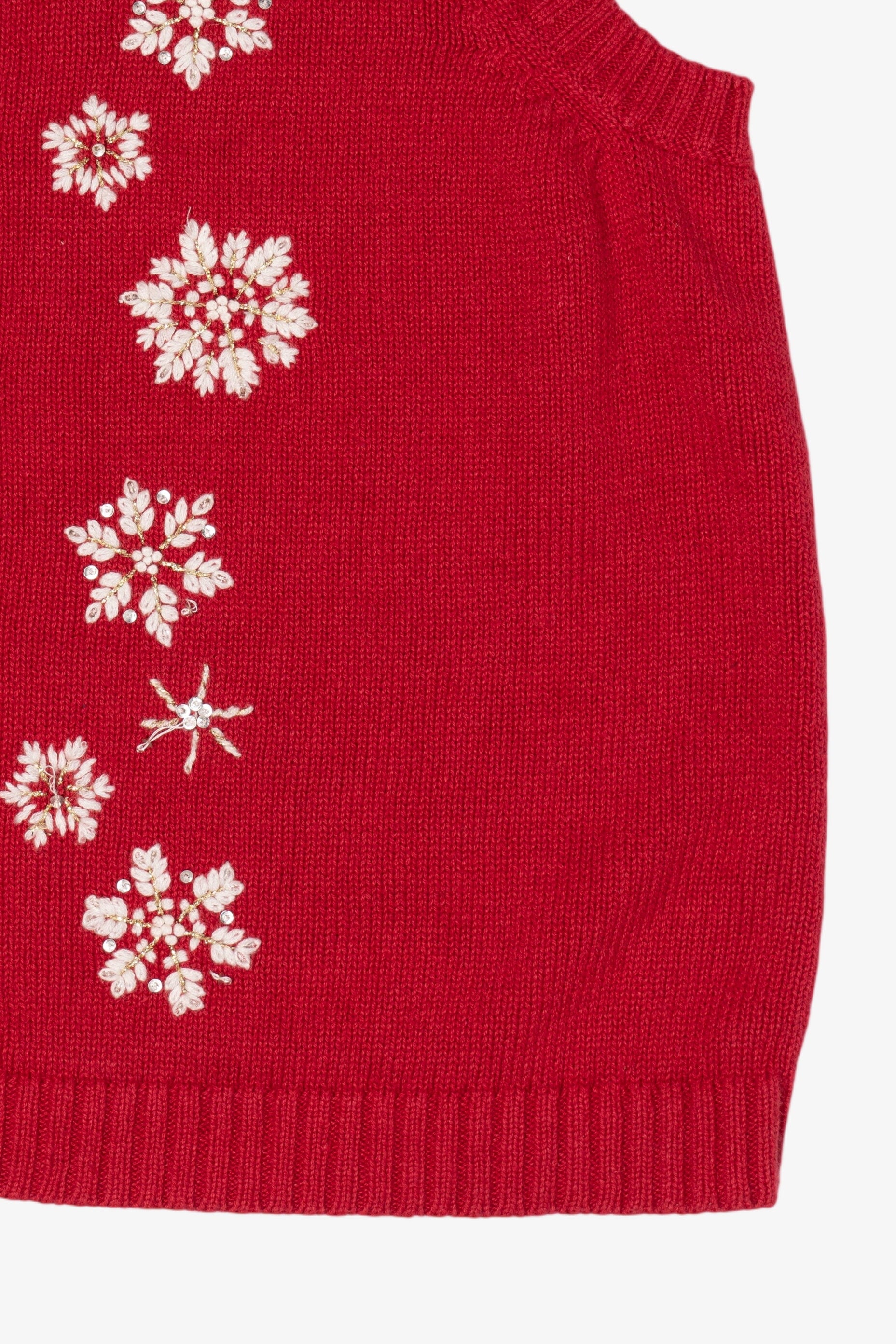 Vintage Red Breckenridge Snowflakes Ugly Christmas Vest (1990s)