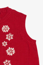 Vintage Red Breckenridge Snowflakes Ugly Christmas Vest (1990s)