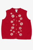 Vintage Red Breckenridge Snowflakes Ugly Christmas Vest (1990s)