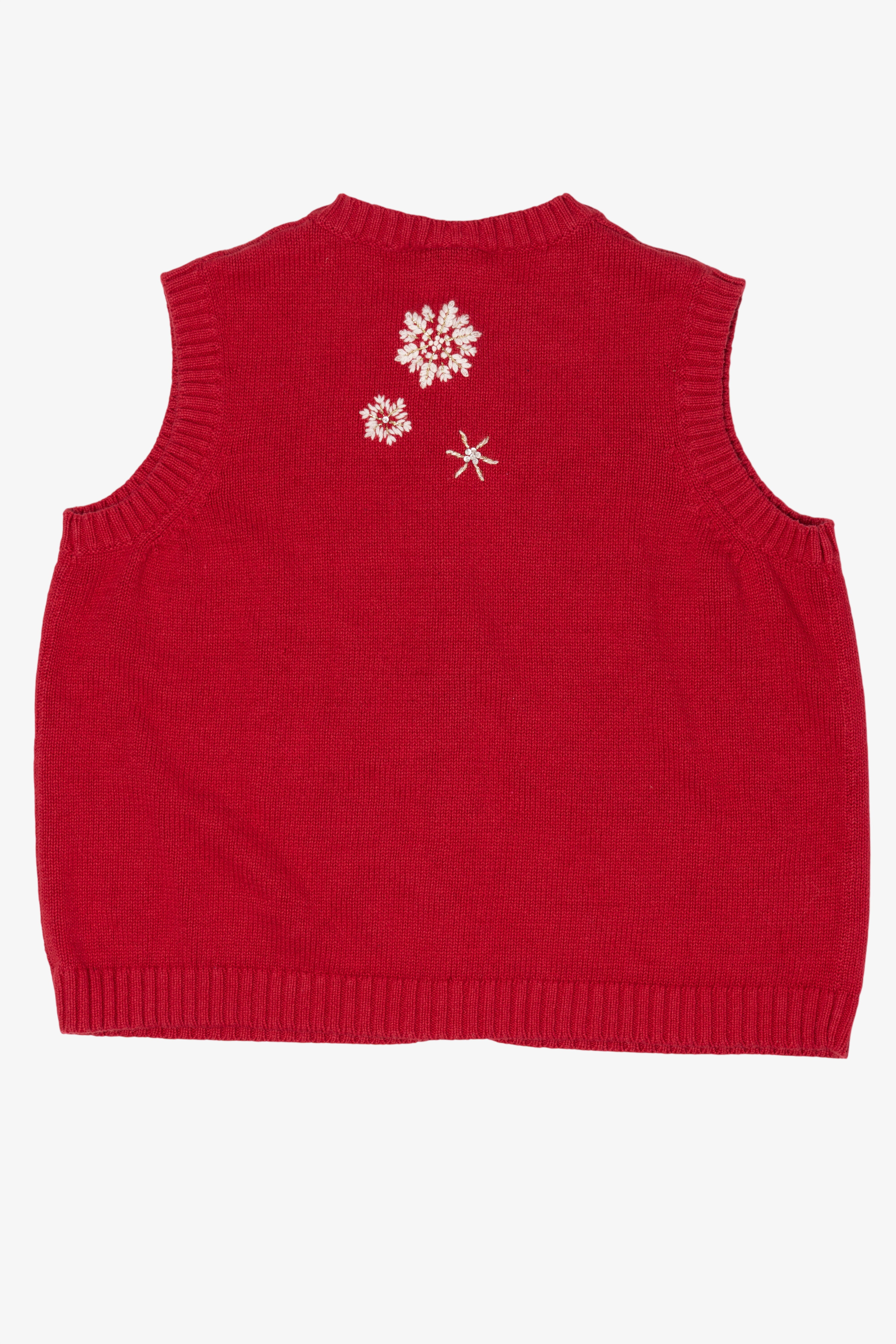 Vintage Red Breckenridge Snowflakes Ugly Christmas Vest (1990s)