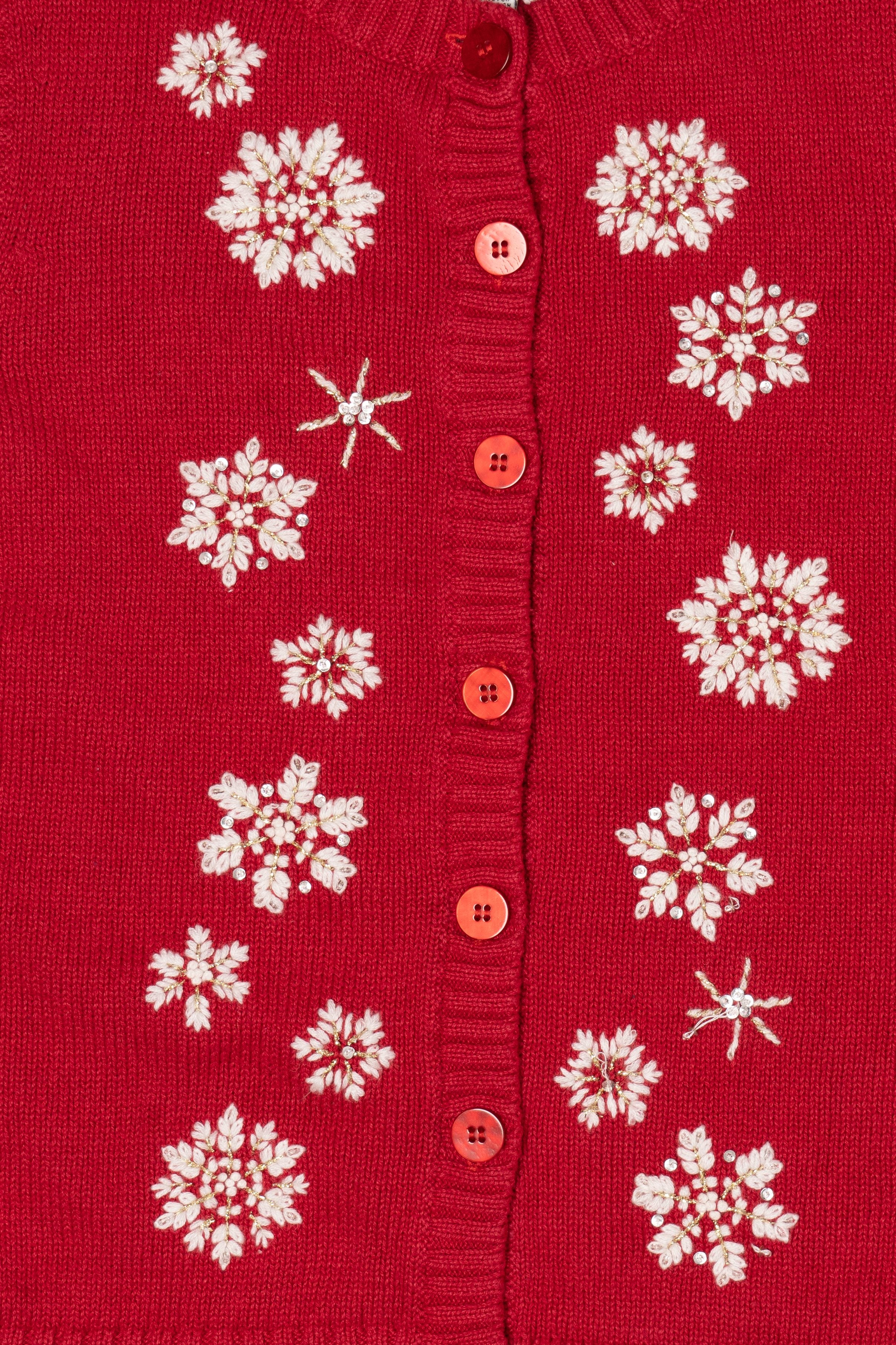 Vintage Red Breckenridge Snowflakes Ugly Christmas Vest (1990s)