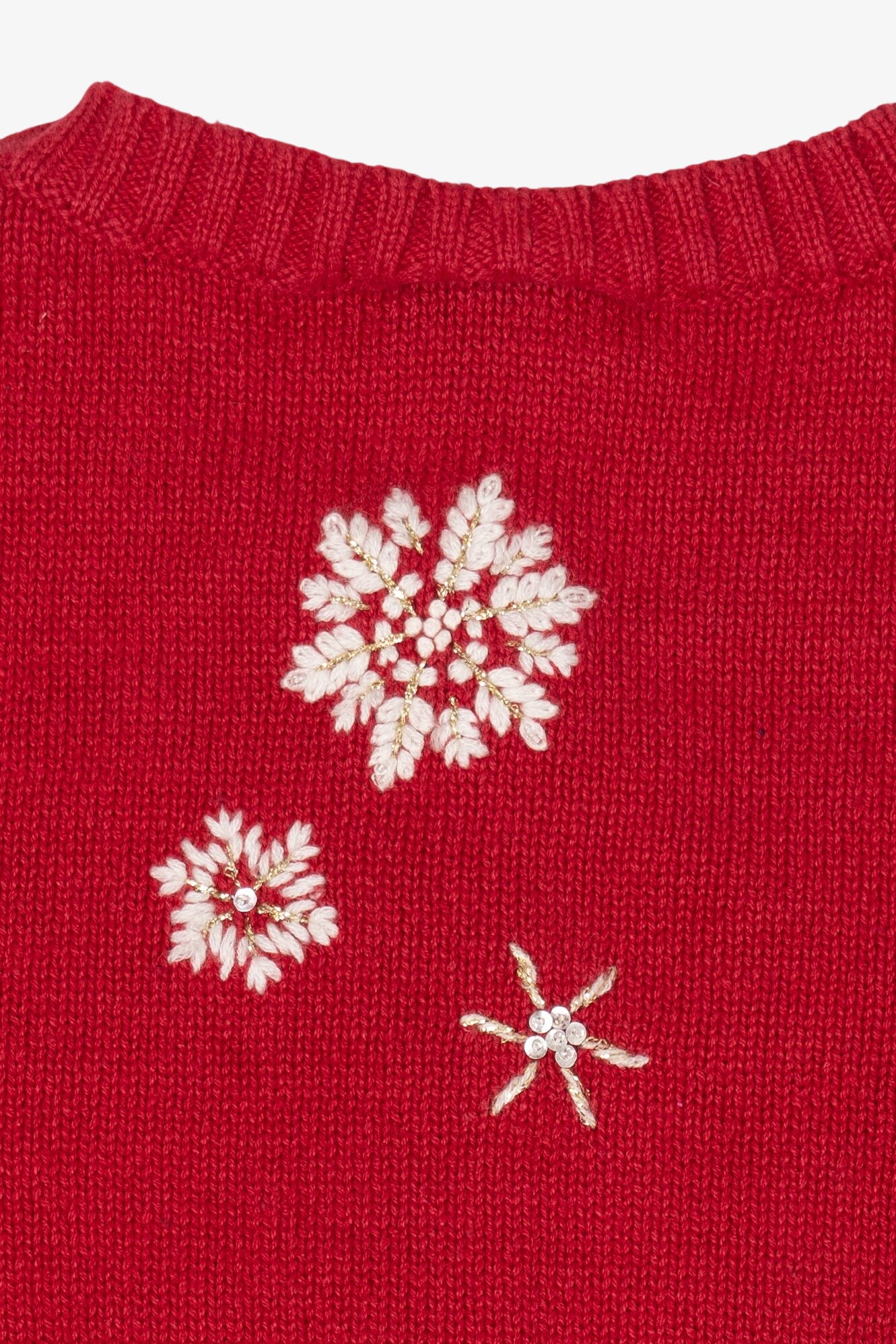 Vintage Red Breckenridge Snowflakes Ugly Christmas Vest (1990s)