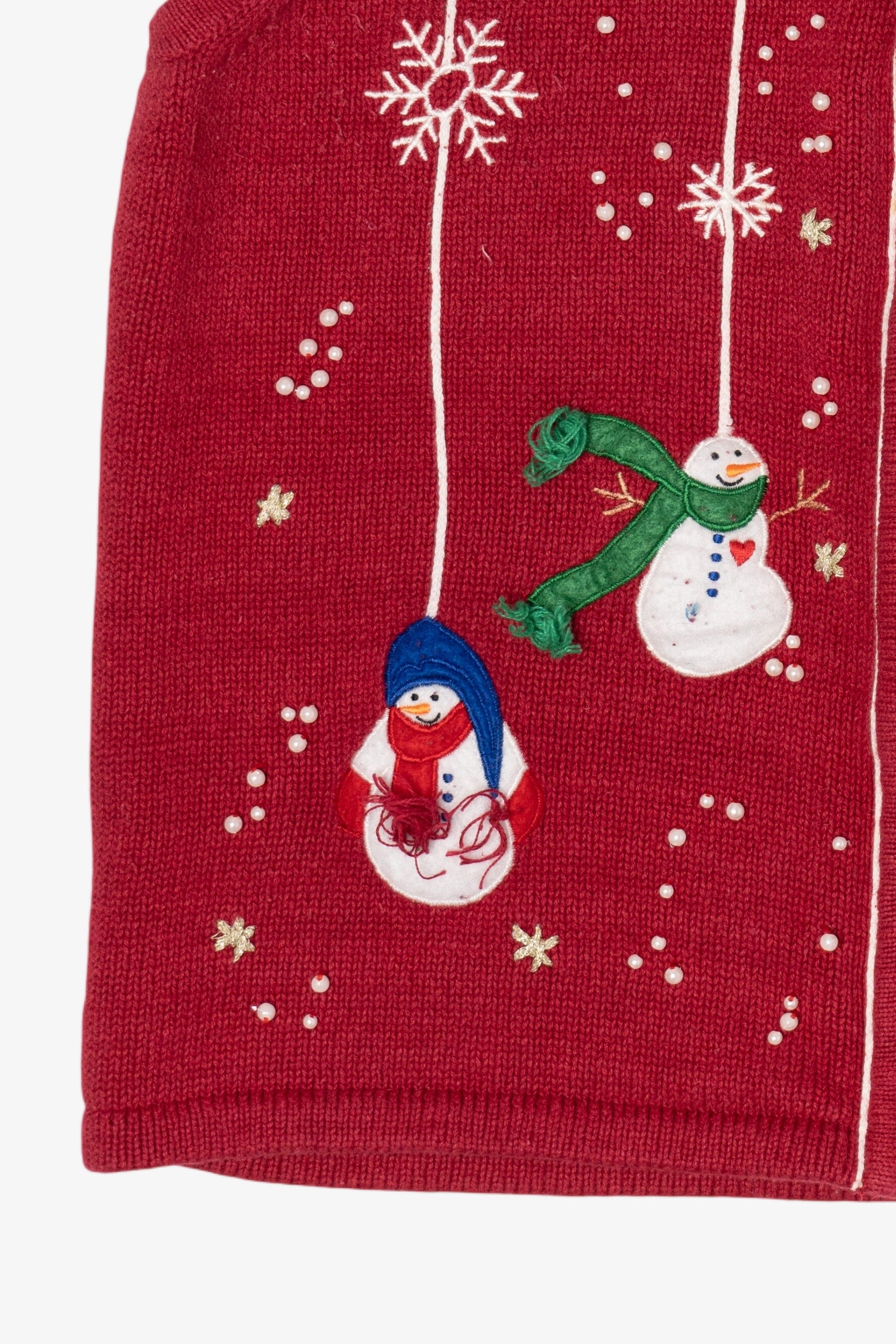 Vintage Red Cappagallo Snowmen Ugly Christmas Vest (1990s)