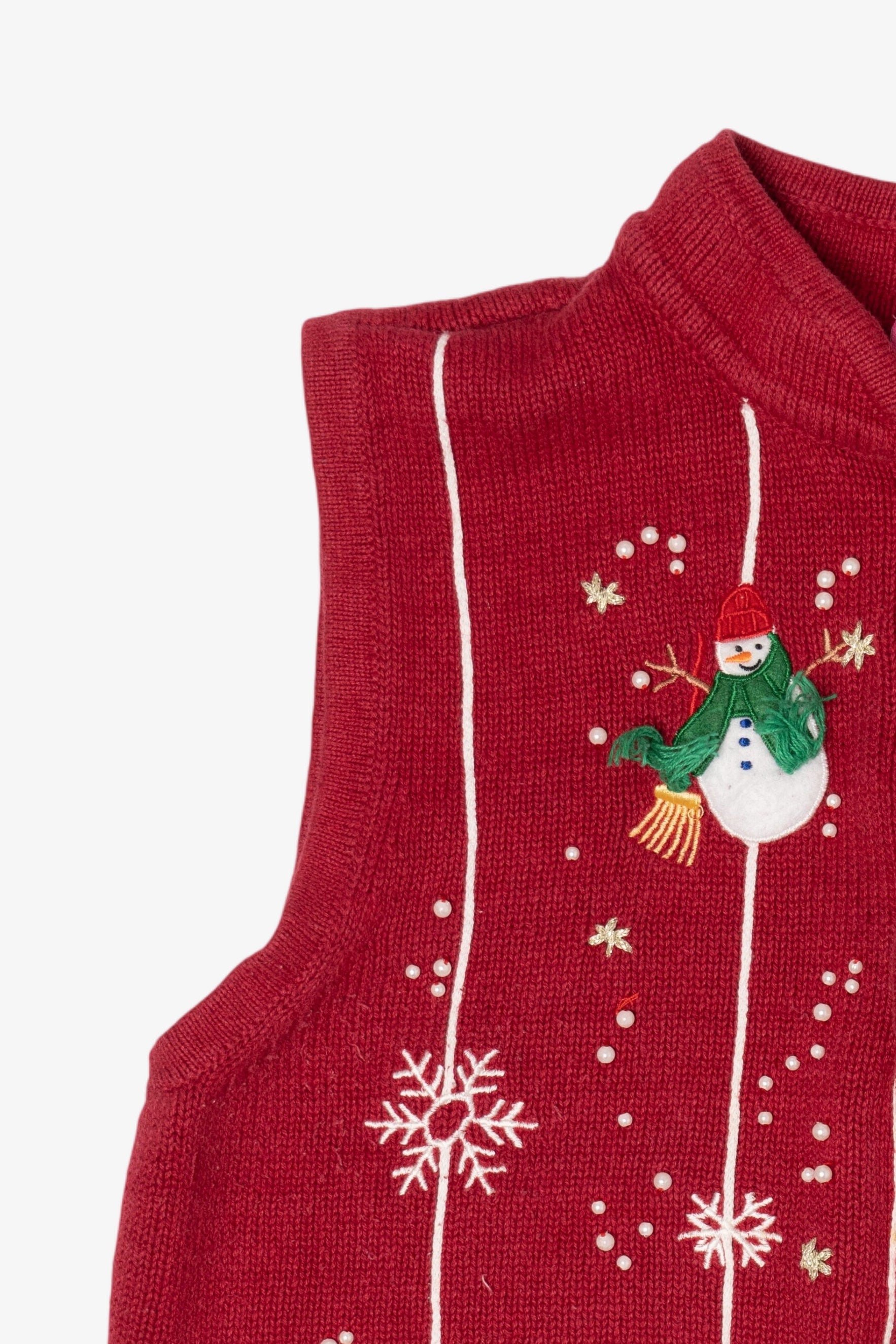 Vintage Red Cappagallo Snowmen Ugly Christmas Vest (1990s)