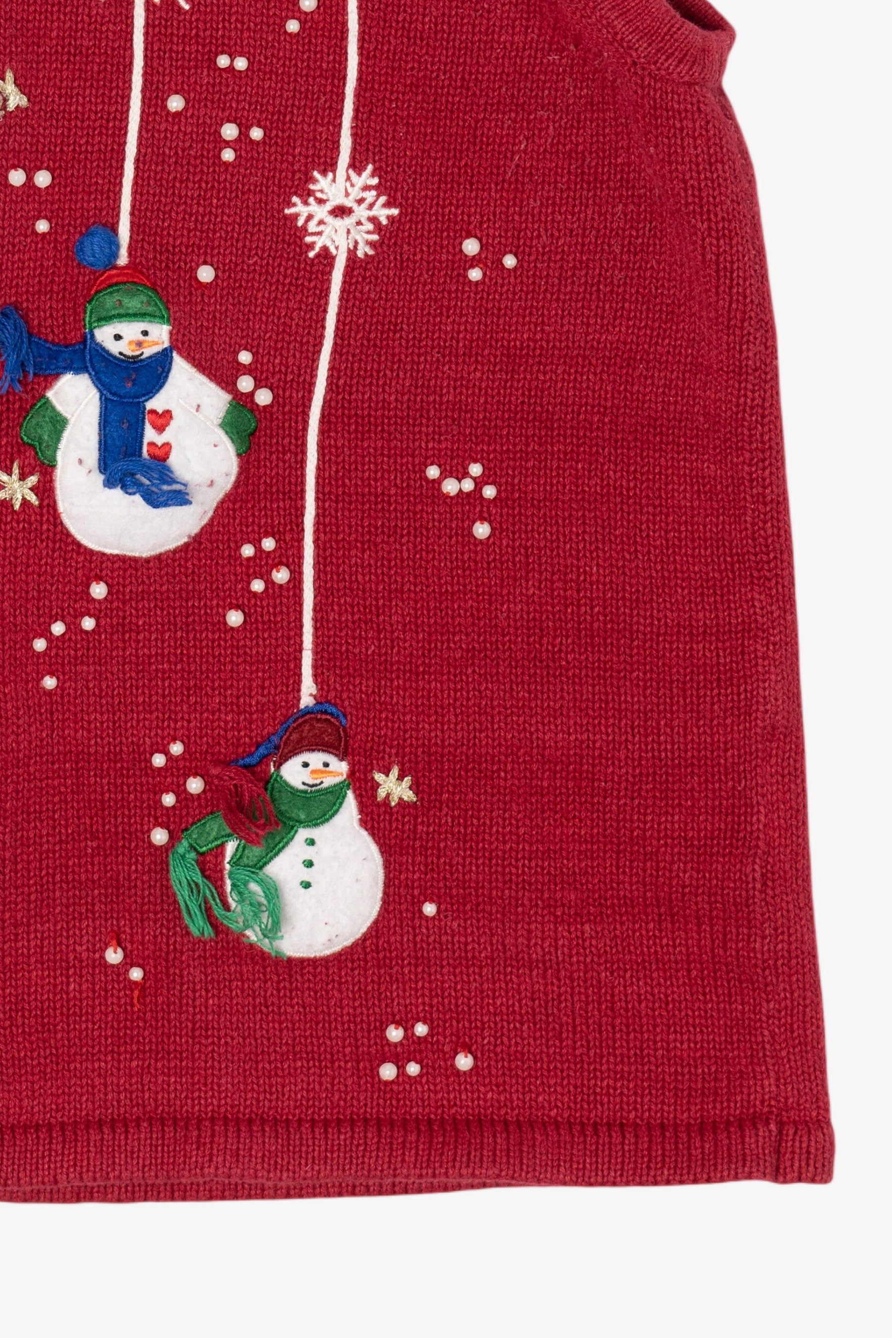 Vintage Red Cappagallo Snowmen Ugly Christmas Vest (1990s)