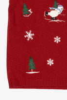 Vintage Red Holiday Joy Snowmen Ugly Christmas Vest (1990s)