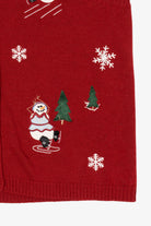 Vintage Red Holiday Joy Snowmen Ugly Christmas Vest (1990s)