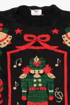 Vintage Black Nutcracker Ugly Christmas Pullover (1990s)