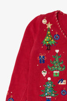 Vintage Red Tiara International Trees Ugly Christmas Cardigan (2000s)