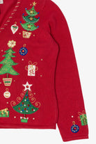 Vintage Red Tiara International Trees Ugly Christmas Cardigan (2000s)