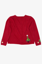 Vintage Red Tiara International Trees Ugly Christmas Cardigan (2000s)