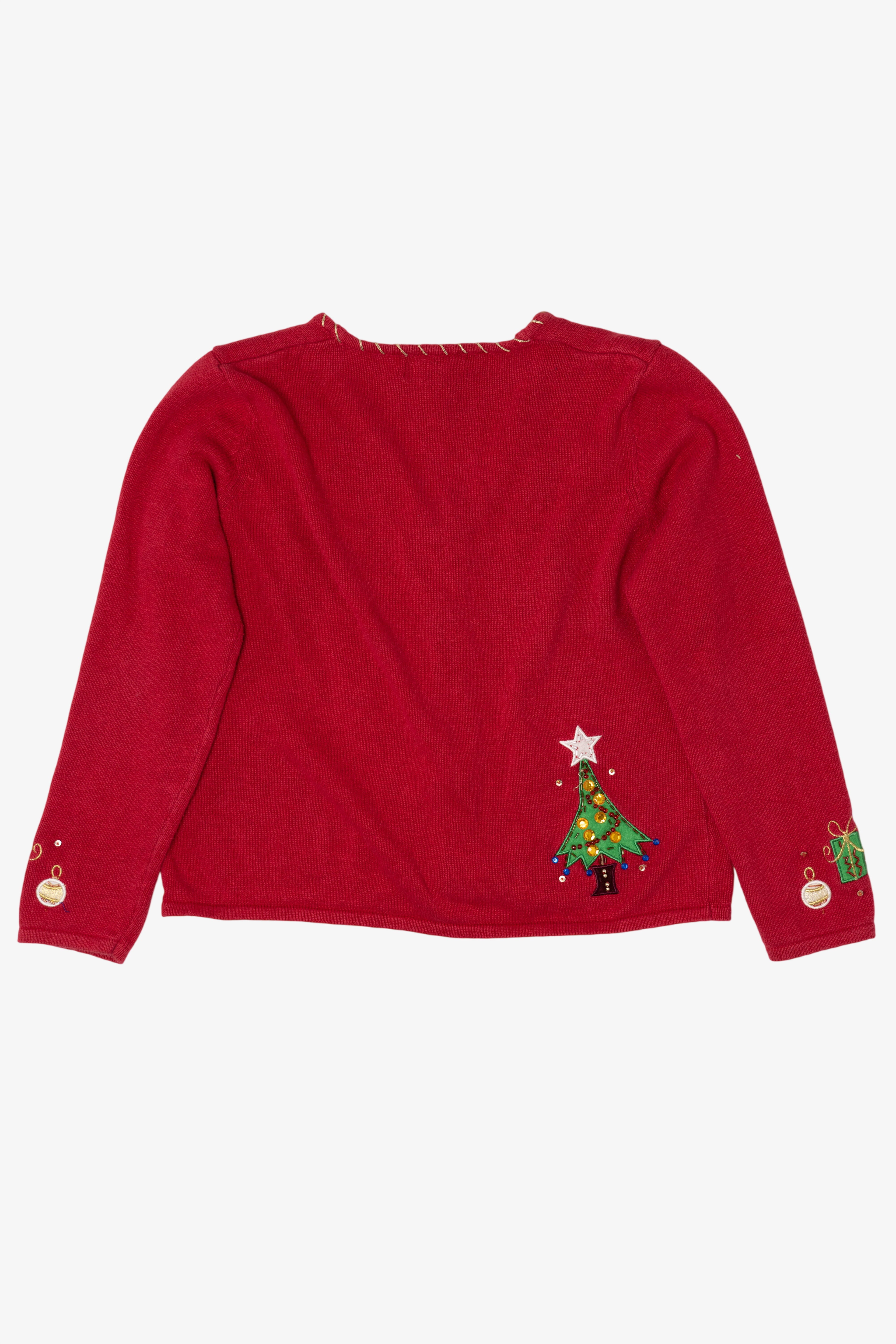 Vintage Red Tiara International Trees Ugly Christmas Cardigan (2000s)