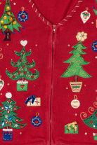 Vintage Red Tiara International Trees Ugly Christmas Cardigan (2000s)