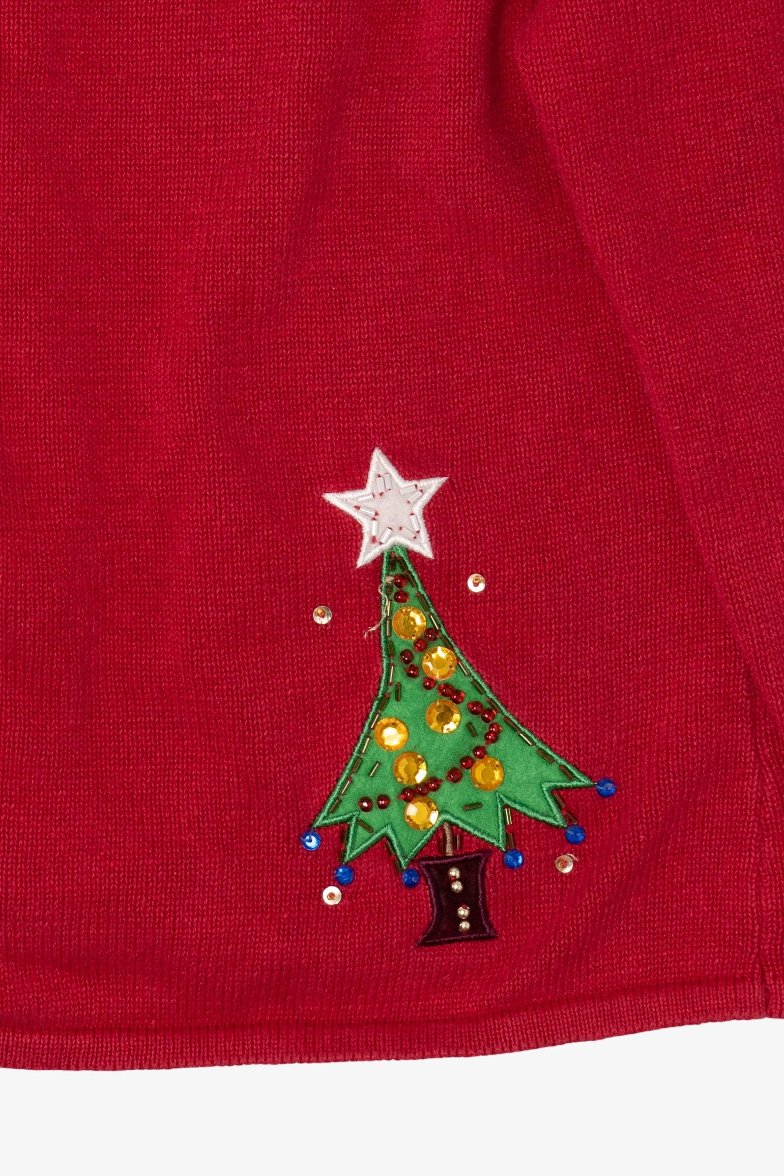Vintage Red Tiara International Trees Ugly Christmas Cardigan (2000s)