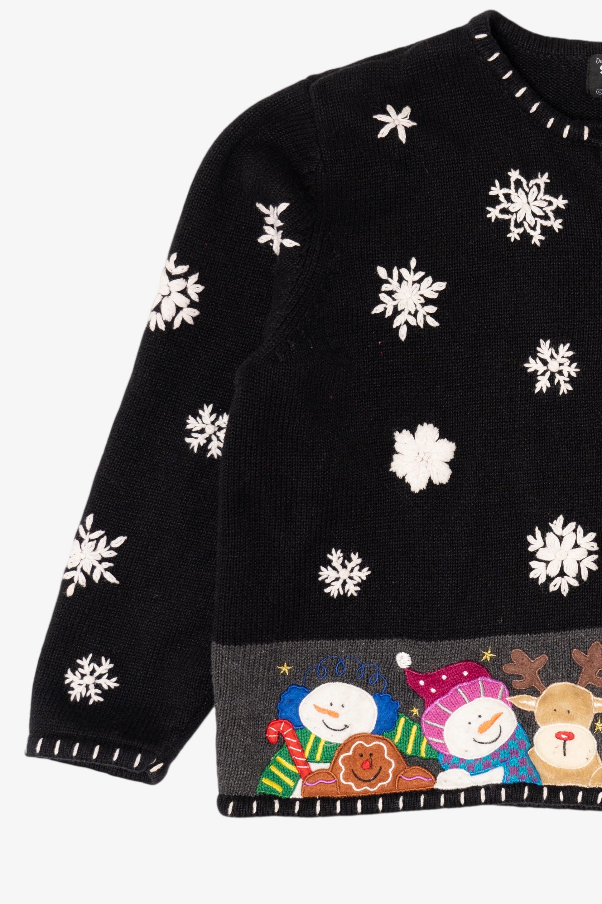 Vintage Black Studio Joy Santa Ugly Christmas Cardigan (1990s)