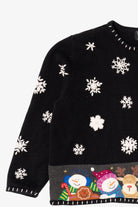 Vintage Black Studio Joy Santa Ugly Christmas Cardigan (1990s)