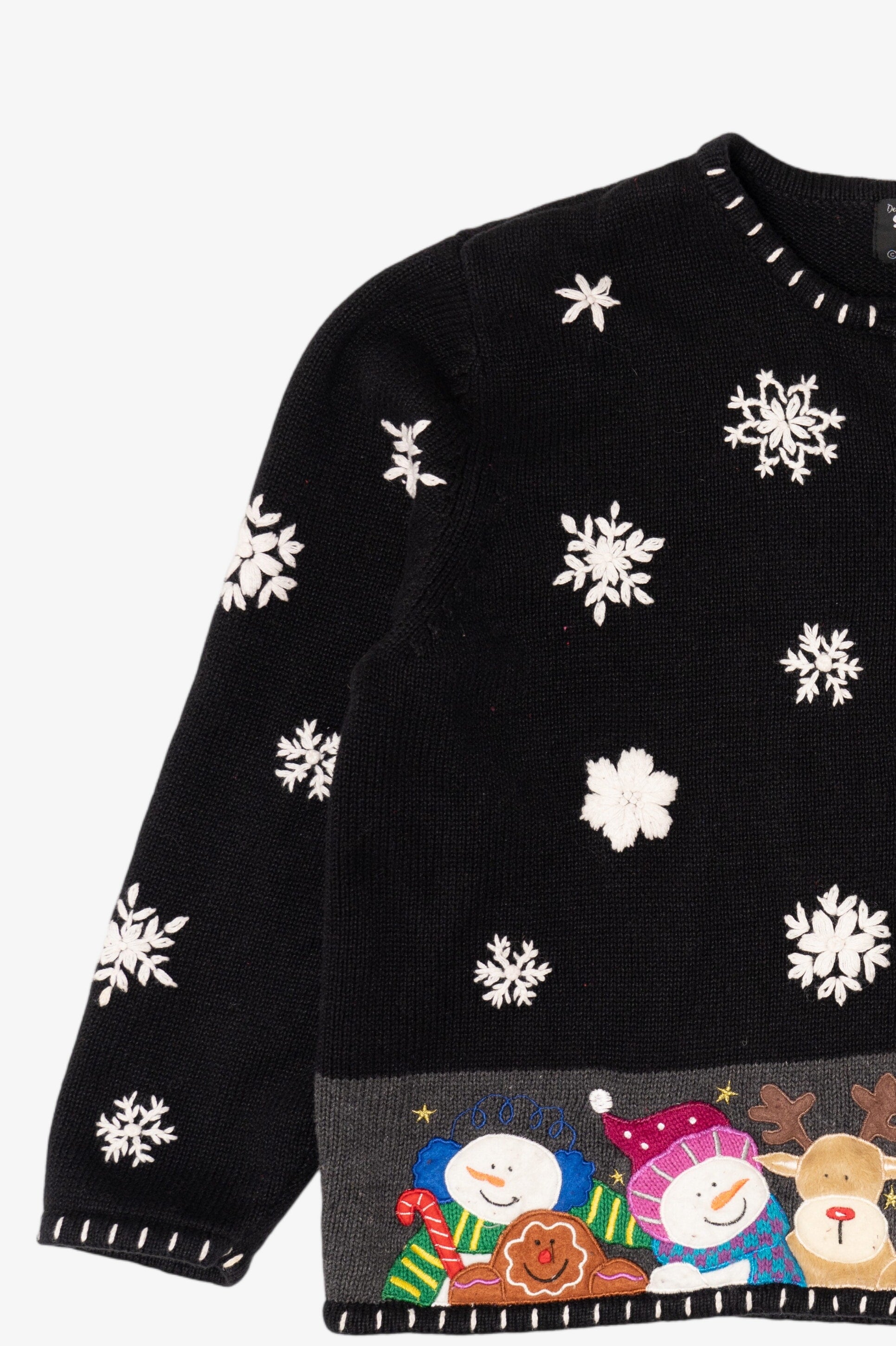 Vintage Black Studio Joy Santa Ugly Christmas Cardigan (1990s)