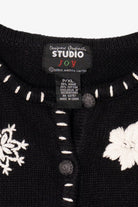 Vintage Black Studio Joy Santa Ugly Christmas Cardigan (1990s)