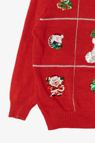 Vintage Red Work in Progress Ugly Christmas Pullover (1990s)