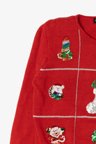 Vintage Red Work in Progress Ugly Christmas Pullover (1990s)