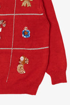 Vintage Red Work in Progress Ugly Christmas Pullover (1990s)