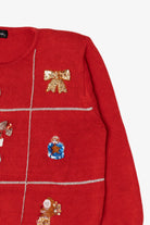 Vintage Red Work in Progress Ugly Christmas Pullover (1990s)
