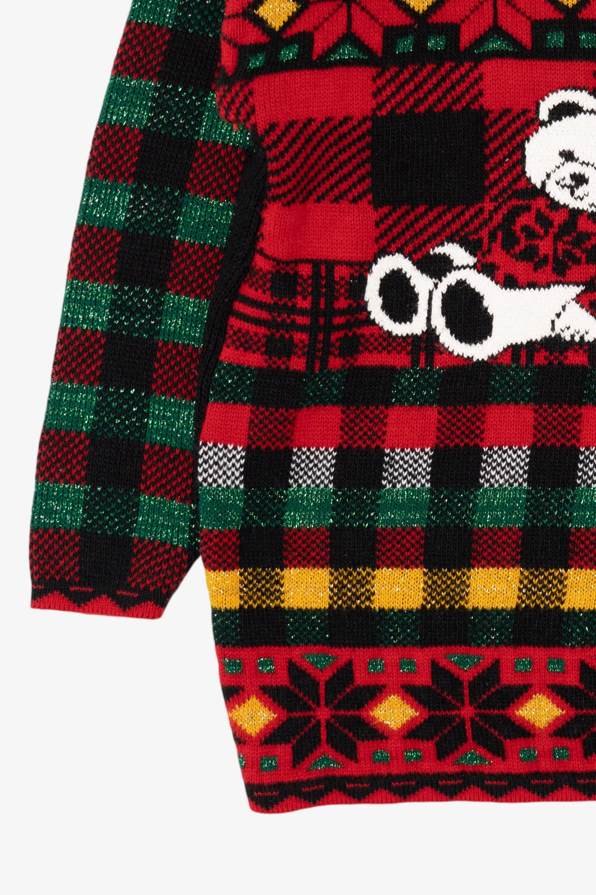 Vintage Black Holiday Time Teddy Bears Ugly Christmas Sweater (1990s)