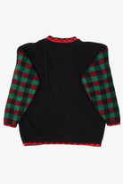 Vintage Black Holiday Time Teddy Bears Ugly Christmas Sweater (1990s)