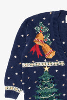 Vintage Blue Marisa Christina Ugly Christmas Cardigan (1990s)