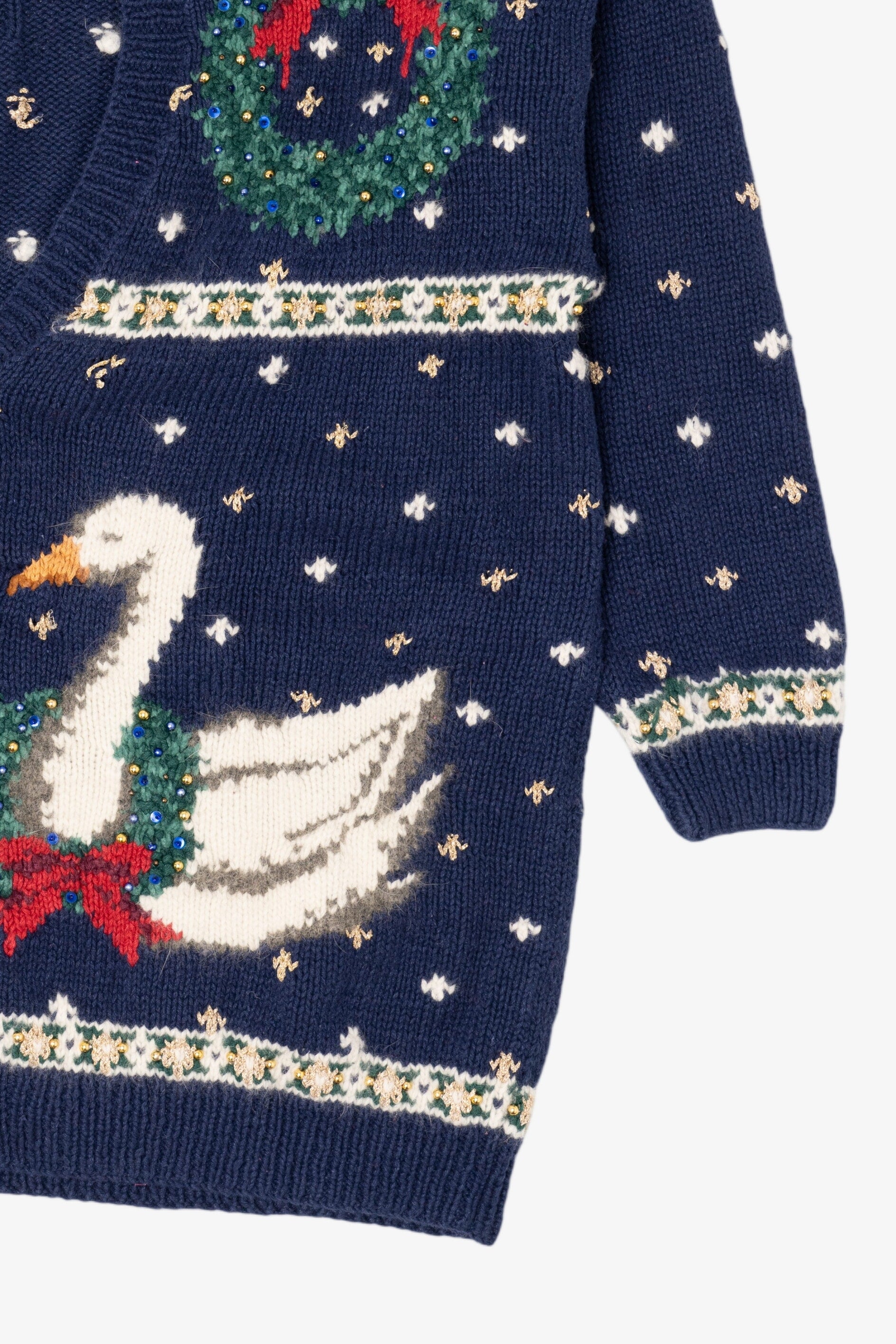 Vintage Blue Marisa Christina Ugly Christmas Cardigan (1990s)