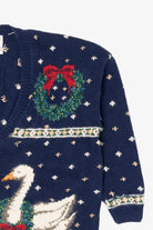 Vintage Blue Marisa Christina Ugly Christmas Cardigan (1990s)
