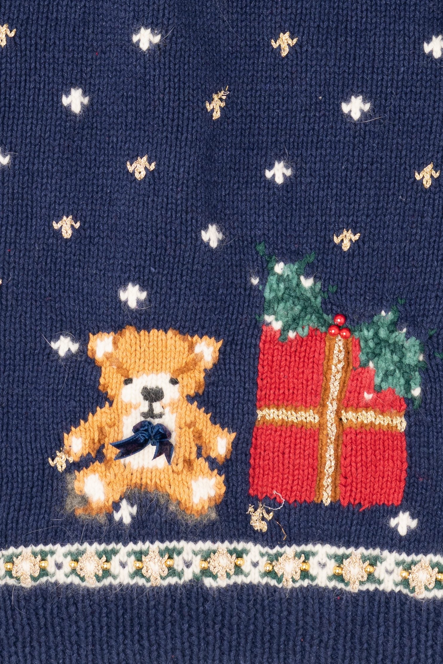 Vintage Blue Marisa Christina Ugly Christmas Cardigan (1990s)