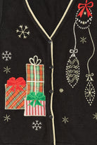 Vintage Black Ornaments Ugly Christmas Vest (1990s)