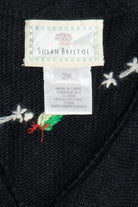Vintage Susan Bristol Embroidered Santa Ugly Christmas Vest (2000s)