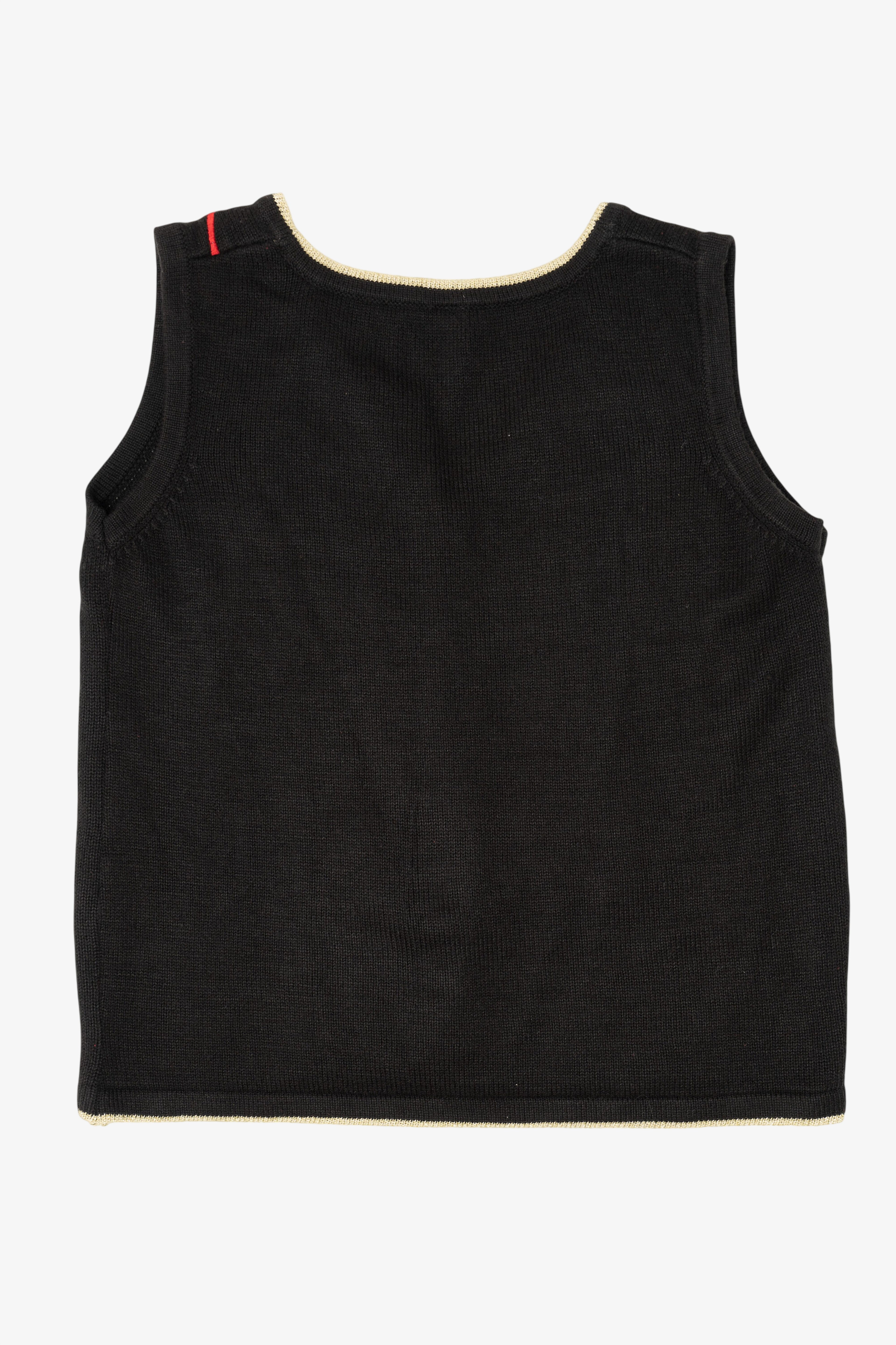Vintage Black Ornaments Ugly Christmas Vest (1990s)
