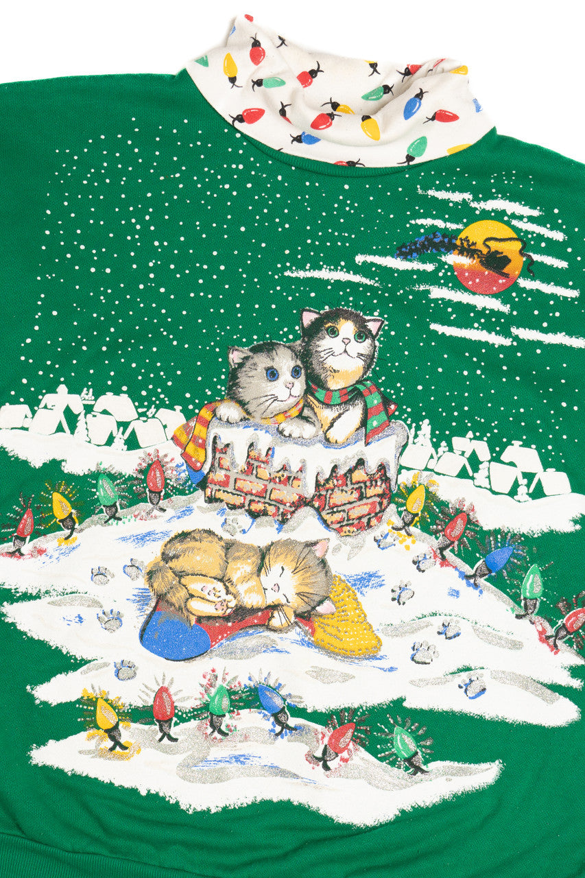 Kittens Green Ugly Christmas Sweatshirt 65000