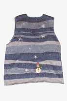 Vintage Blue Snowmen Ugly Christmas Vest (2000s)