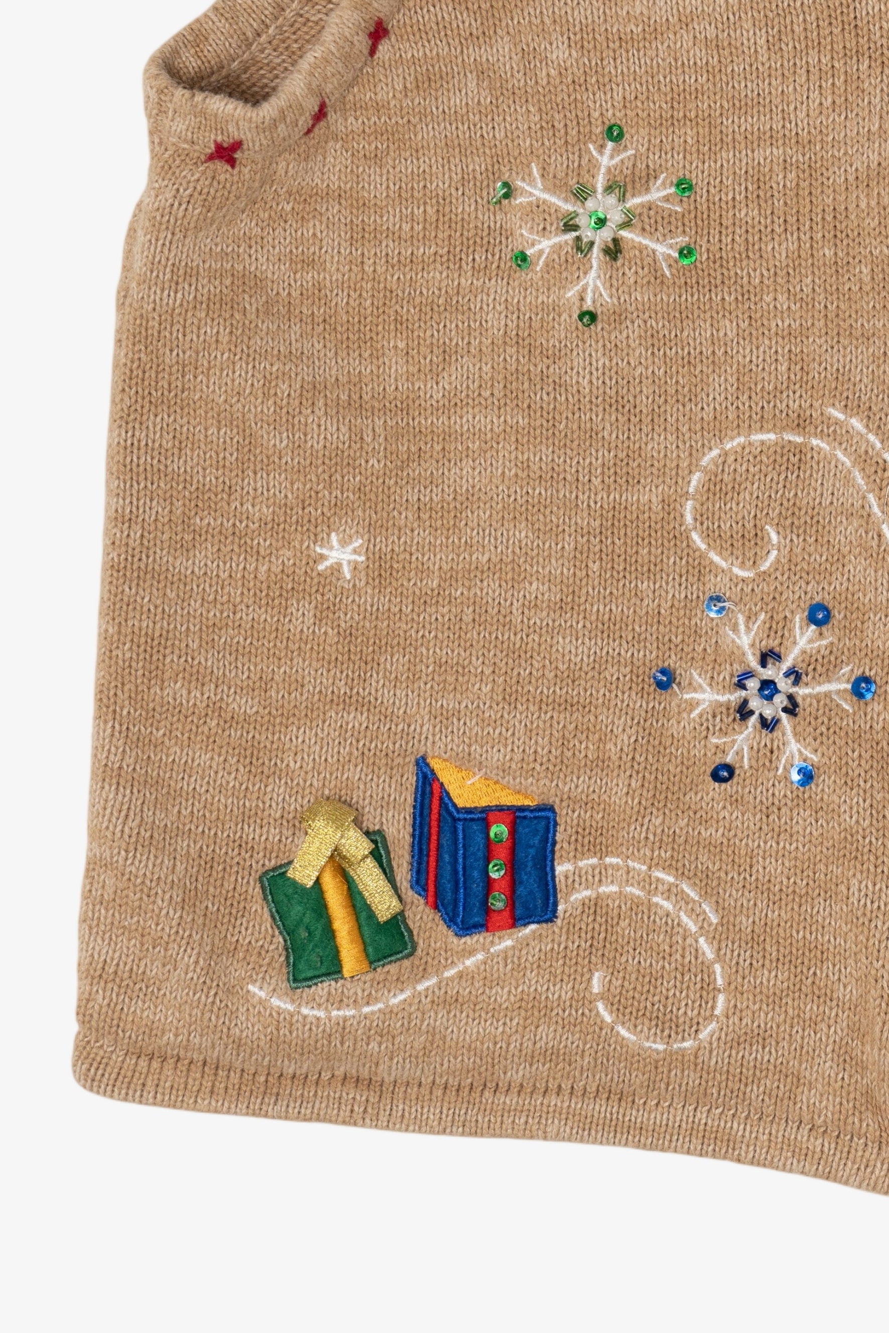 Vintage Beige Kim Rogers Snowmen Ugly Christmas Vest (1990s)