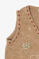 Vintage Beige Kim Rogers Snowmen Ugly Christmas Vest (1990s)