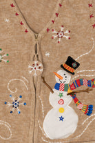 Vintage Beige Kim Rogers Snowmen Ugly Christmas Vest (1990s)