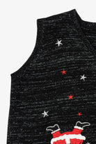 Vintage Black Holiday Time Santa Ugly Christmas Vest (2000s)
