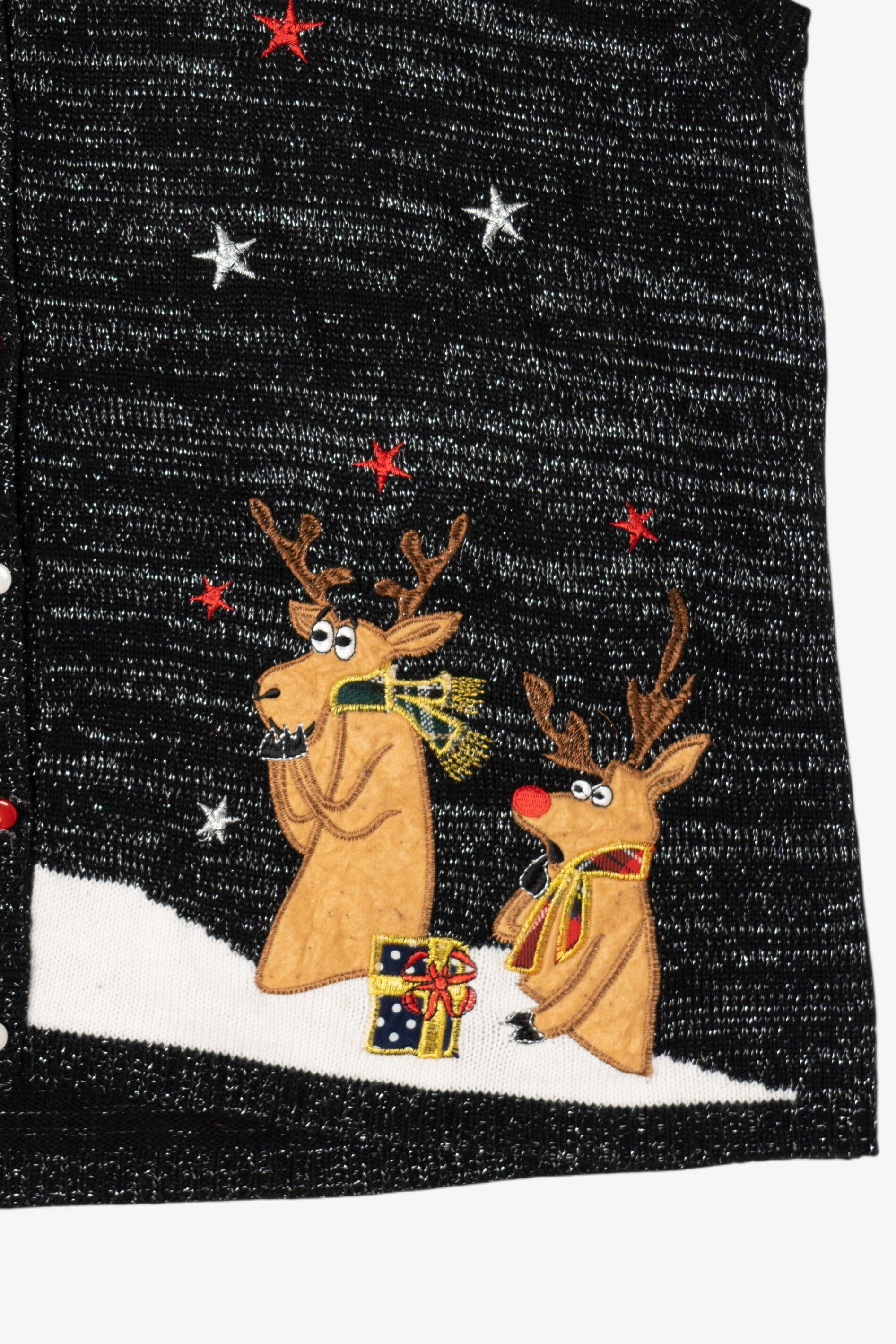 Vintage Black Holiday Time Santa Ugly Christmas Vest (2000s)