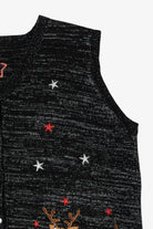 Vintage Black Holiday Time Santa Ugly Christmas Vest (2000s)