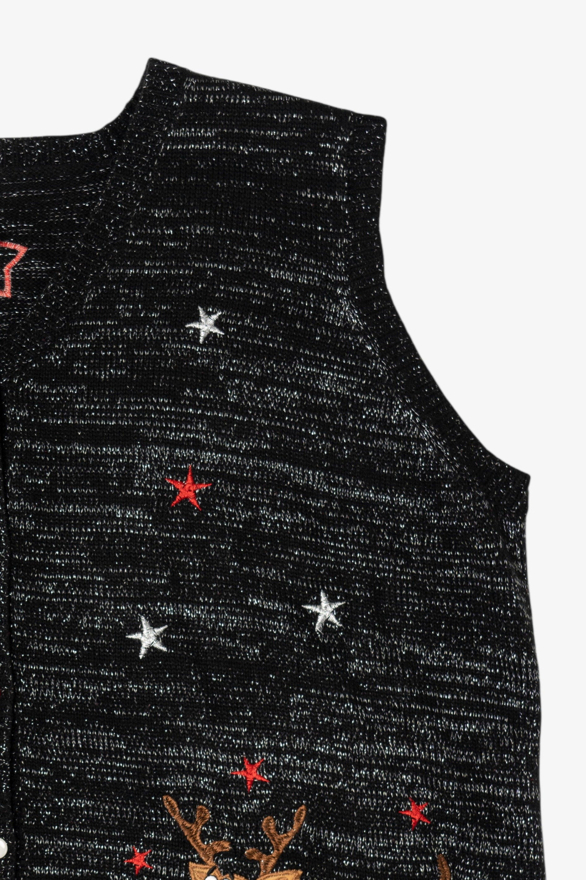 Vintage Black Holiday Time Santa Ugly Christmas Vest (2000s)