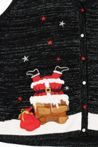 Vintage Black Holiday Time Santa Ugly Christmas Vest (2000s)