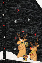 Vintage Black Holiday Time Santa Ugly Christmas Vest (2000s)