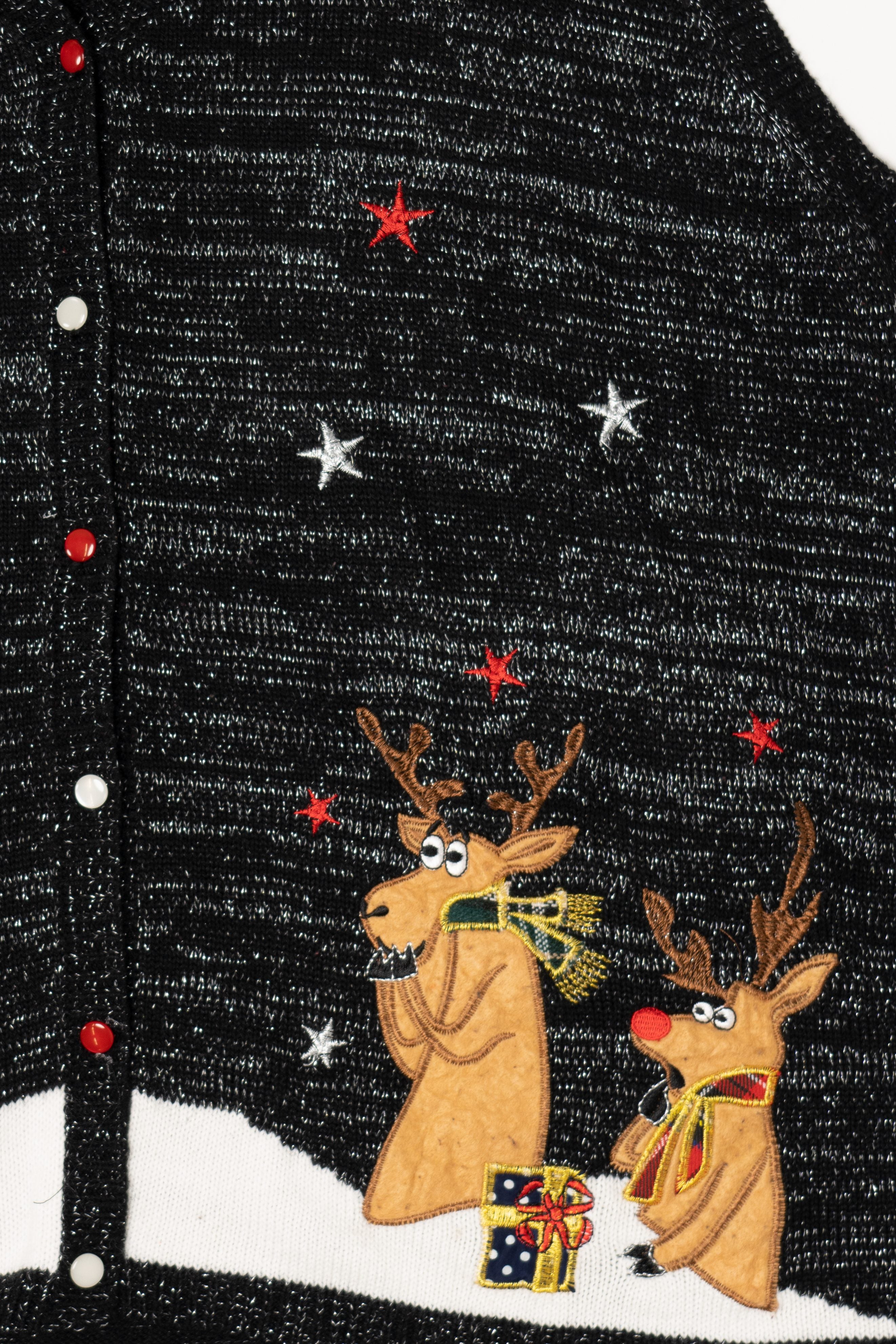 Vintage Black Holiday Time Santa Ugly Christmas Vest (2000s)