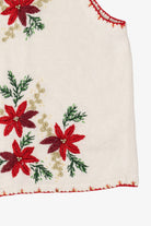 Vintage White Poinsettias Ugly Christmas Vest (1990s)